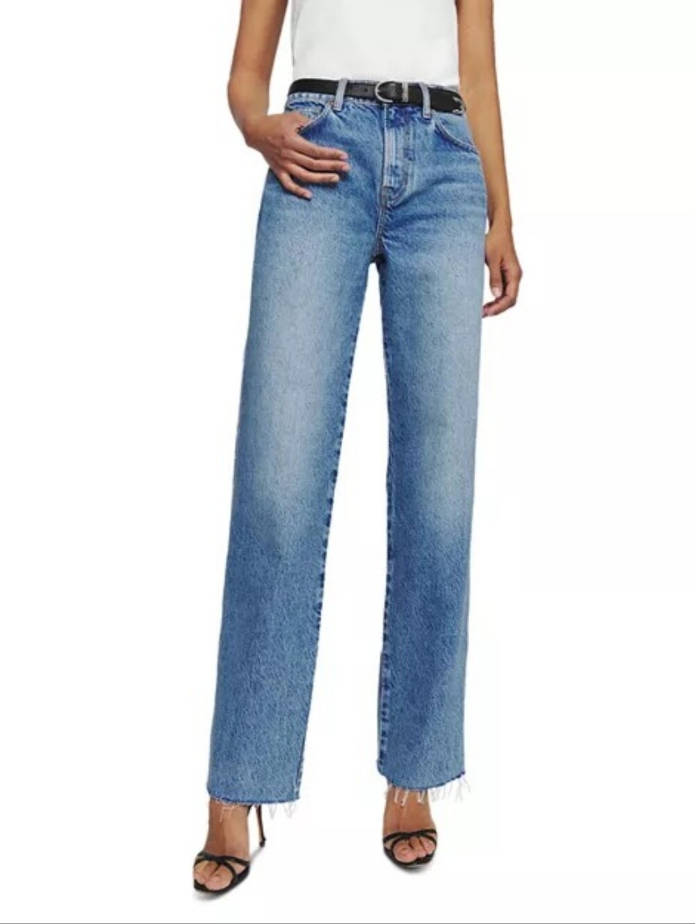 Reformation Cynthia High Rise Straight Raw Hem Jeans Women's Size 24